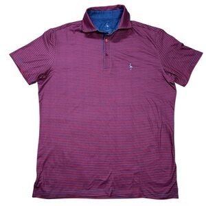 TailorByrd Striped Red Blue Performance Polo Shirt Size M